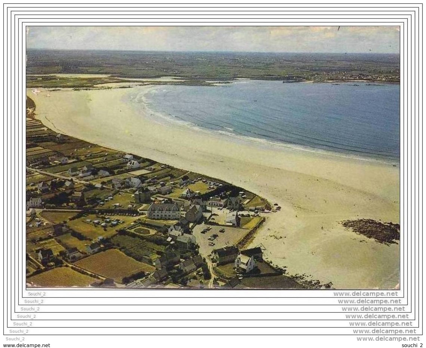 29) Dossen - Santec.- (Nord Finistère) La Grande Plage  - (Vue Aérienne - Oblitération De 1983) - Autres & Non Classés