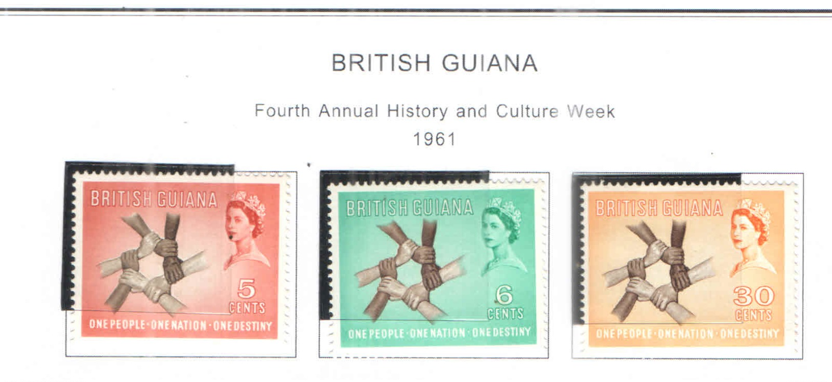 British Guiana PO 1961 Queen El.IIa Cujlture Week    Scott.268/270+See Scan On Scott Page; - Guyana Britannica (...-1966)