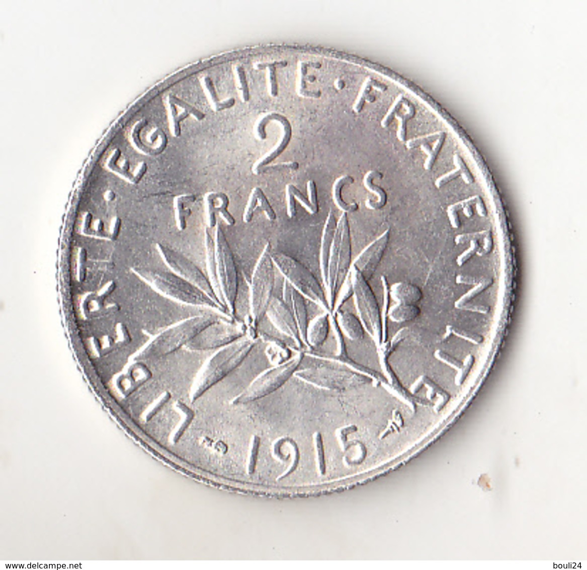 2 F SEMEUSE ARGENT DE 1915 TRES BEL ETAT - Autres & Non Classés