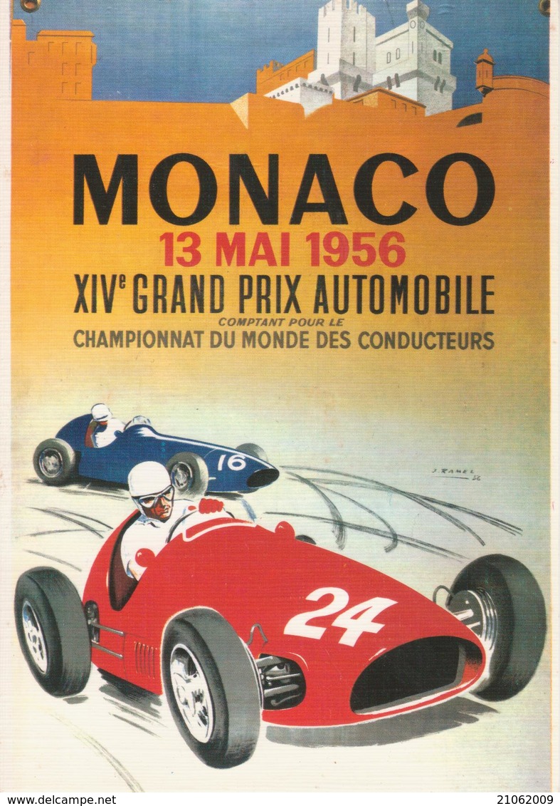 MONACO, Principato - XIV Grand Prix F1 1956 - Riproduzione Cartolina D'epoca - Pubblicitari