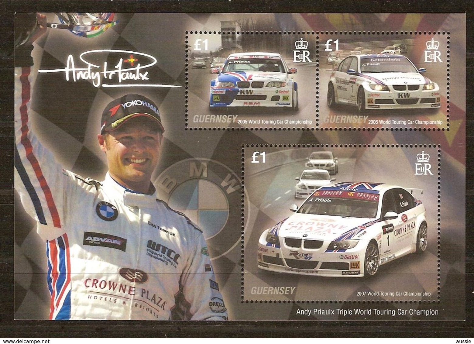 Guernsey Guernesey  2007  Bloc Andy Priaulx World Touring Car Champion *** MNH - Guernesey