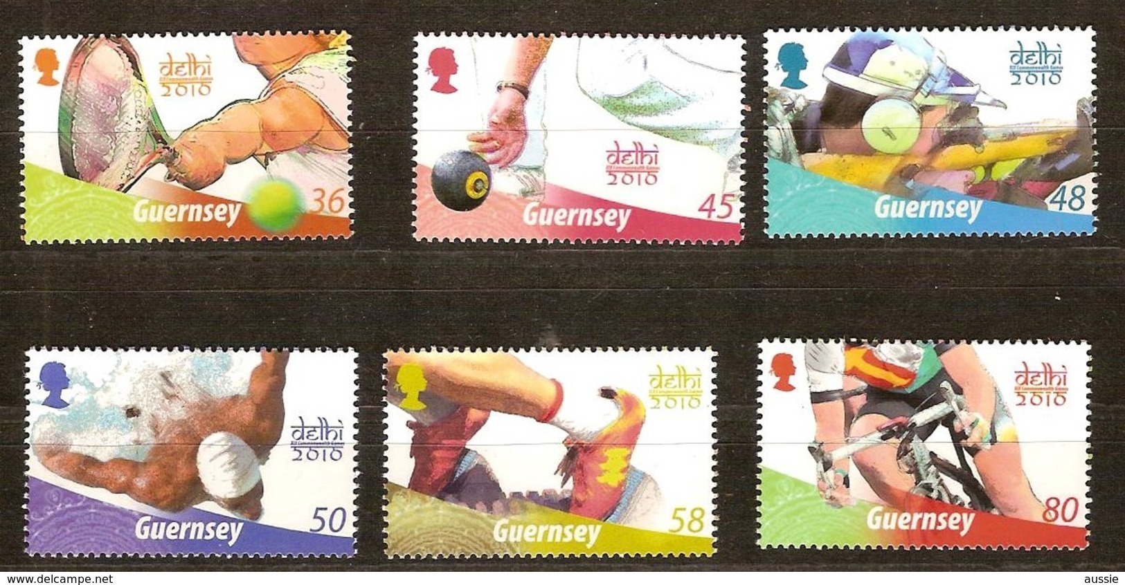 Guernsey Guernesey  2010 Yvertn° 1329-1334 *** MNH Cote 12 Euro Sport Delhi 2010 - Guernesey