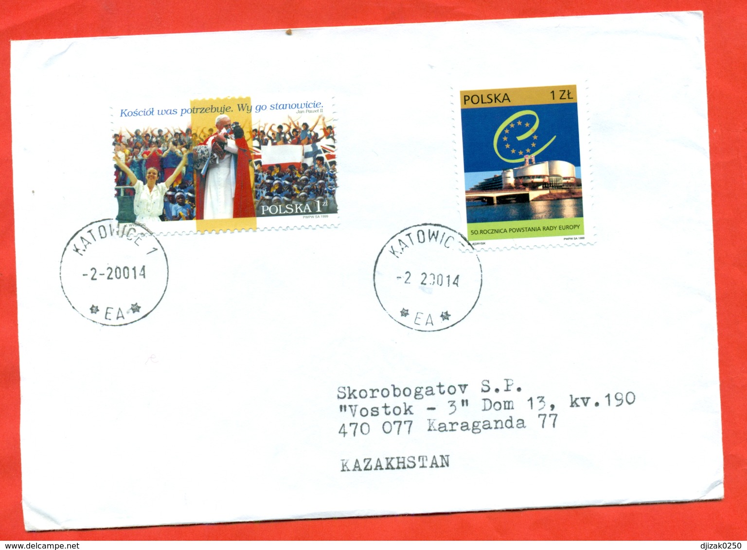 Poland 1999. Visit Of Pope John Pavel II To Poland. Envelope Passed The Mail. - Covers & Documents