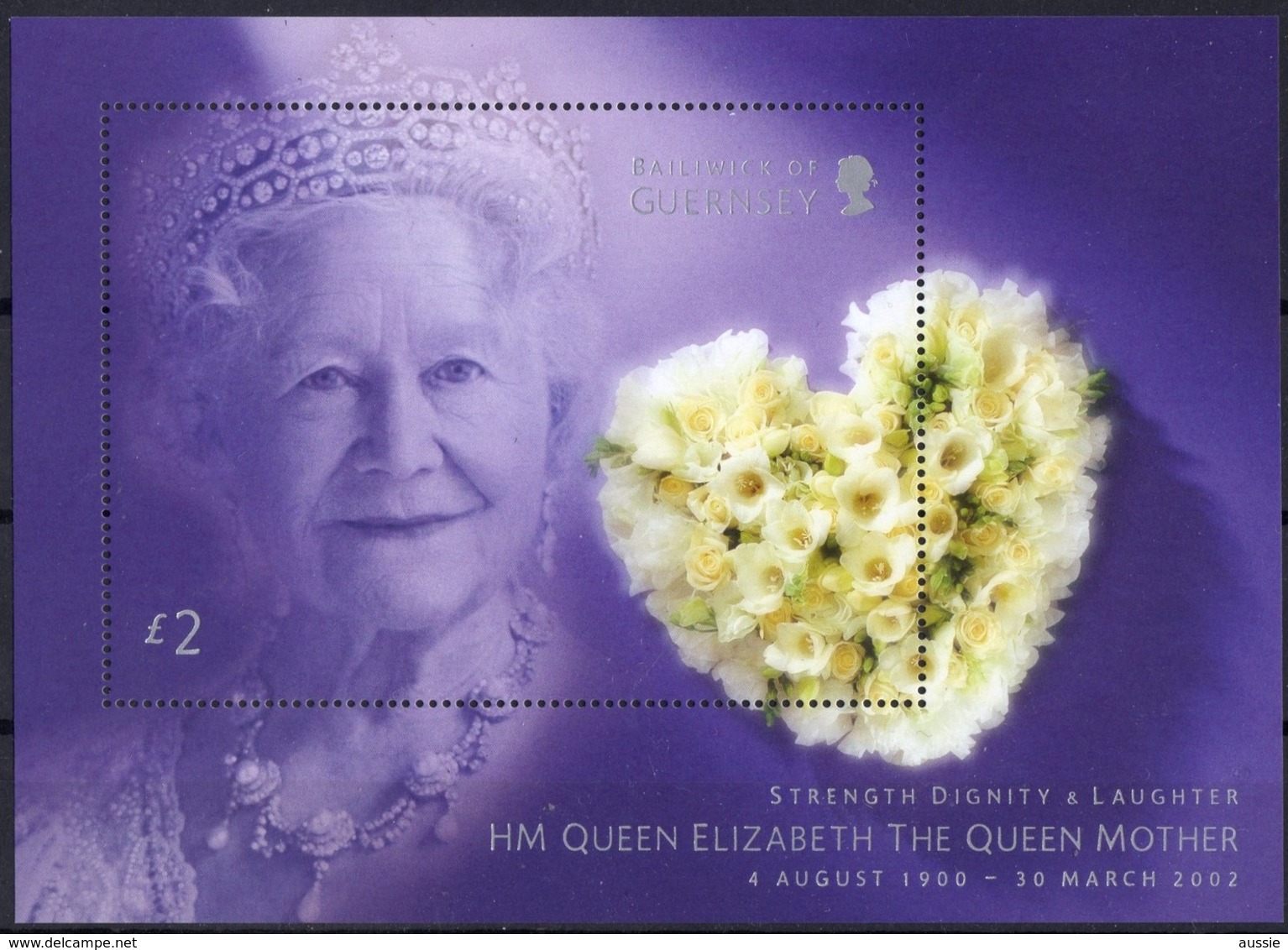 Guernsey Guernesey 2002 Yvertn° Bloc 48 *** MNH Cote 10 Euro Queen Mother - Guernesey