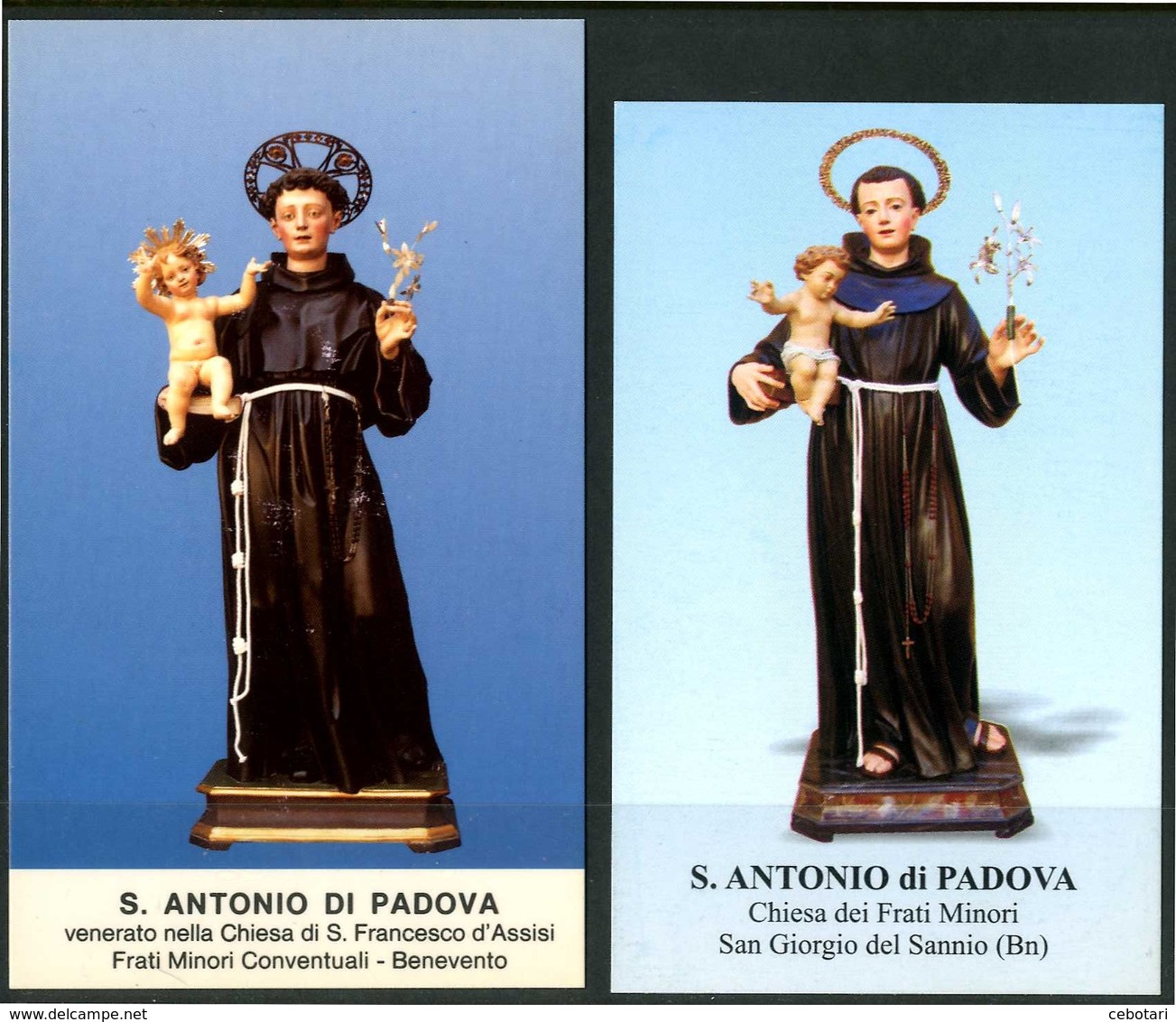 SANTINO - S. Antonio Da Padova - 2 Santini Con Preghiera, Come Da Scansione. - Imágenes Religiosas