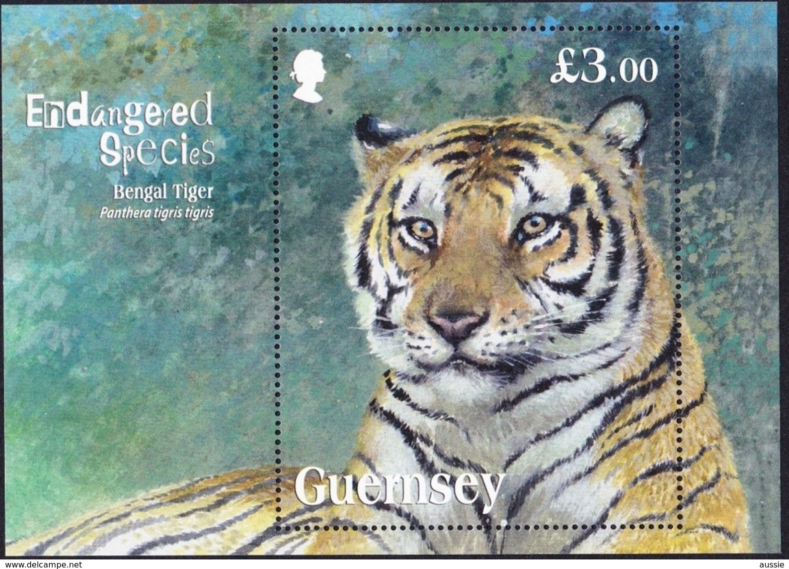 Guernsey Guernesey 2012 Yvertn° Bloc 75  *** MNH Cote 11 Euro Faune Sauvage  Bengal Tiger - Guernesey