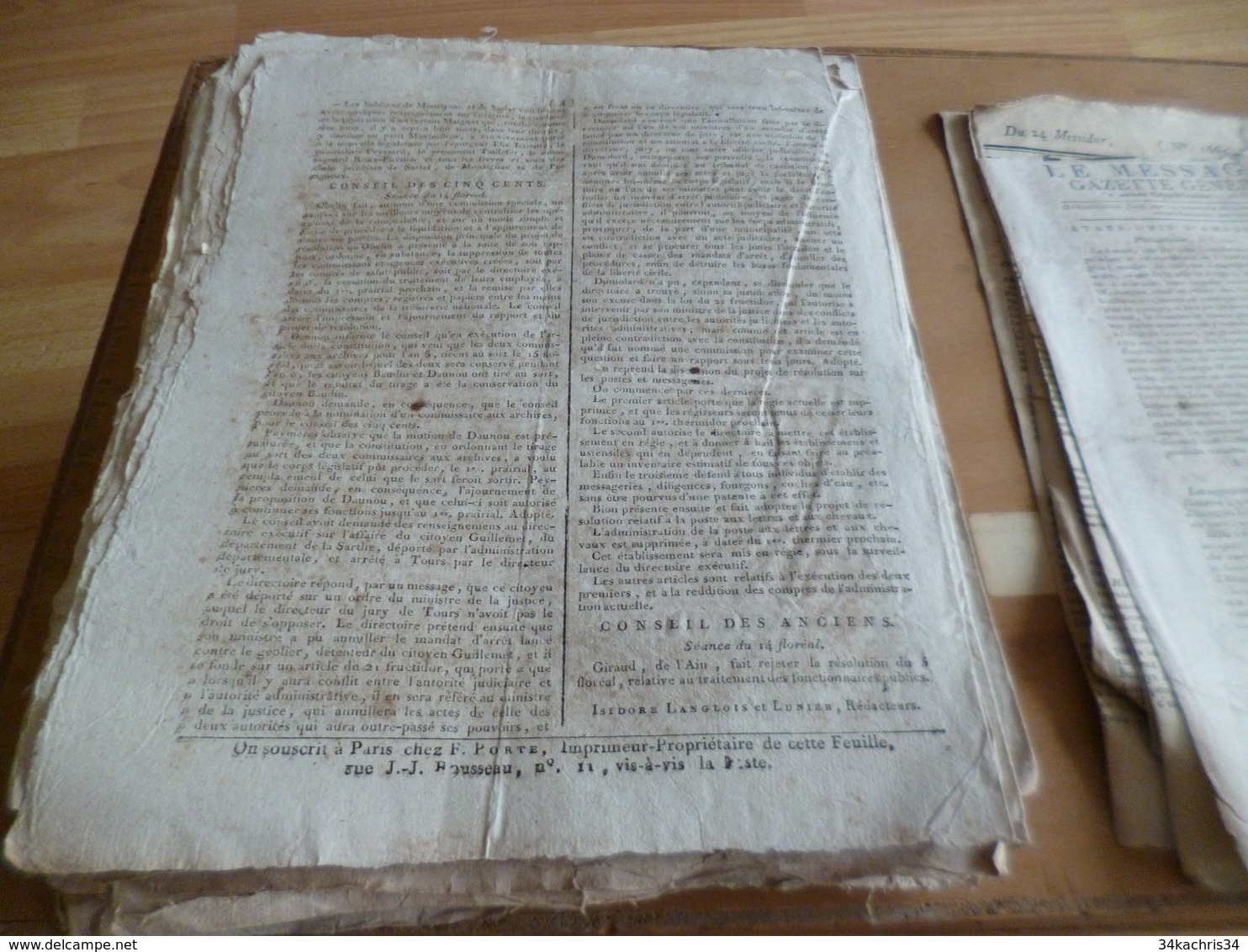 Journal Révolution Le Messager Du Soir Gazette Europe N°225 04/045/1797 France Espagne Prusse Italie - Journaux Anciens - Avant 1800