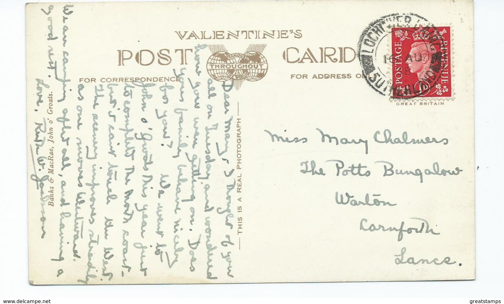 Scotland Postcard Rp John O Groats The Stacks Rp Valentines Posted 1938 - Caithness