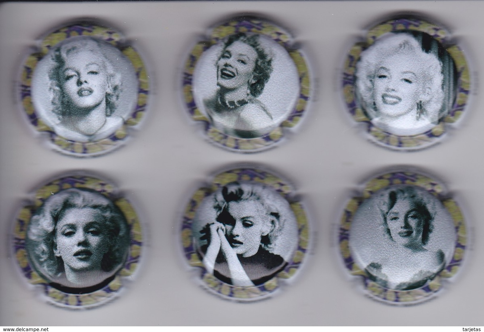 SERIE COMPLETA DE 6 PLACAS DE CAVA DE MARILYN MONROE (CAPSULE) - Placas De Cava