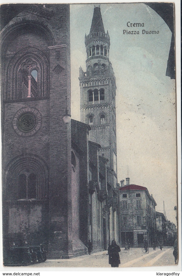 Crema, Piazza Duomo Old Postcard Travelled? B180920 - Altri & Non Classificati