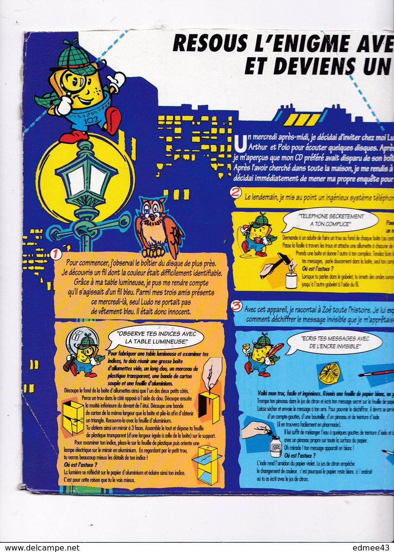 Planche De Jeux Illustrée Créée Par La Firme HEUDEBERT, Années 1990, énigme, Détective, Enquête - Autres & Non Classés