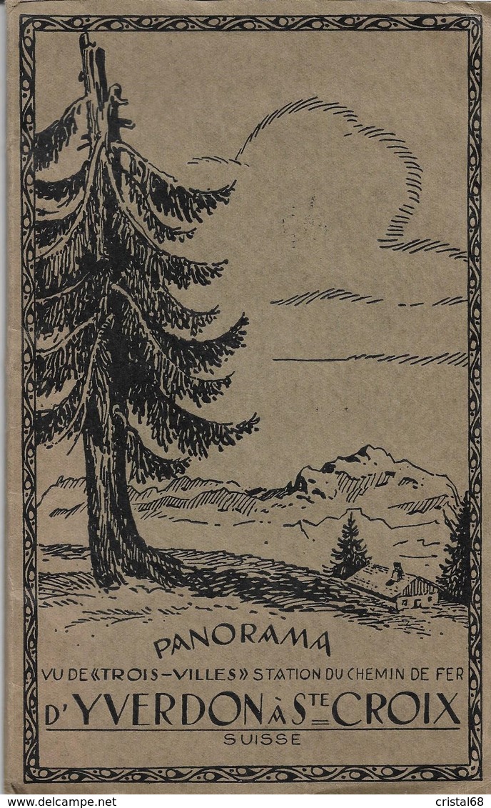 Livret PANORAMA D'Yverdon à Sainte Croix, Vu De "Trois Villes" (Suisse). A Saisir!! Voir Description Complète. - Sin Clasificación