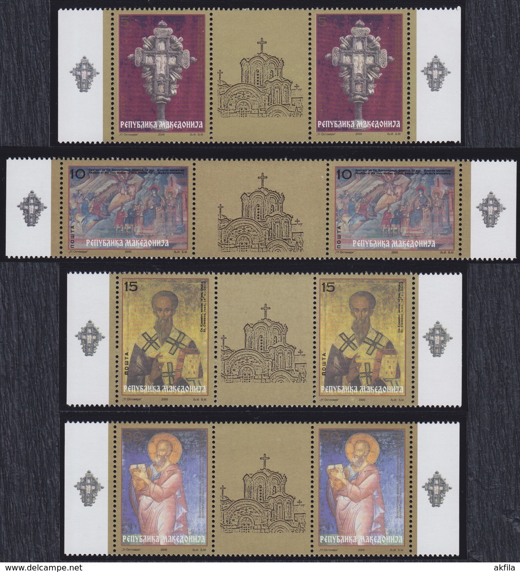 Macedonia 2000 Christianity - Religious Painting, Stamp-vignette-stamp, MNH (**) Michel 182-185 - Macédoine Du Nord