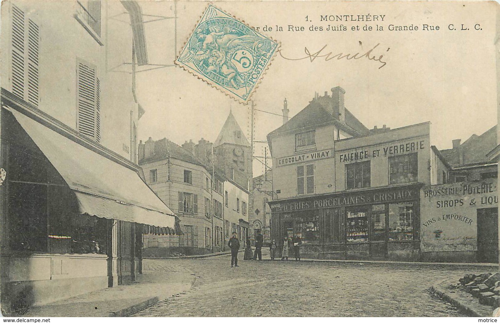 MONTLHERY - Rue Des Juifs Et Grande Rue, épicerie Porcelaines Cristaux. - Montlhery