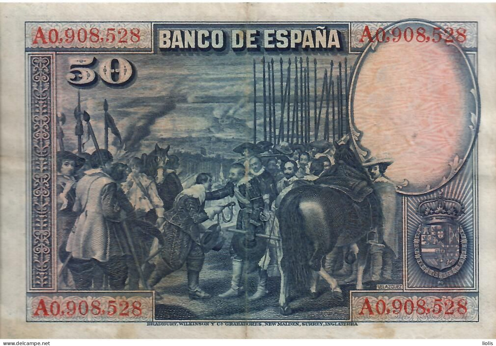 Spain  P-75  50 Pesetsa  1928 - 50 Peseten