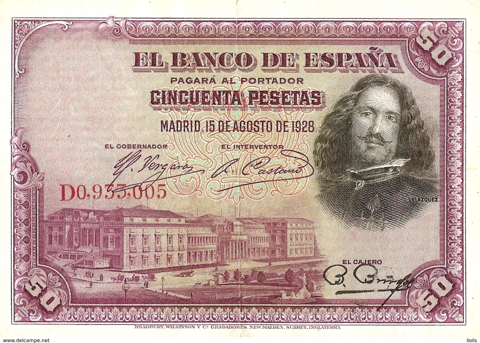 Spain  P-75  50 Pesetsa  1928 - 50 Pesetas