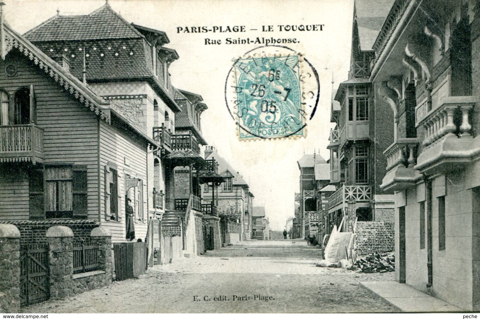 N°65060 -cpa Paris Plage -Le Touquet -rue Saint Alphonse- - Le Touquet