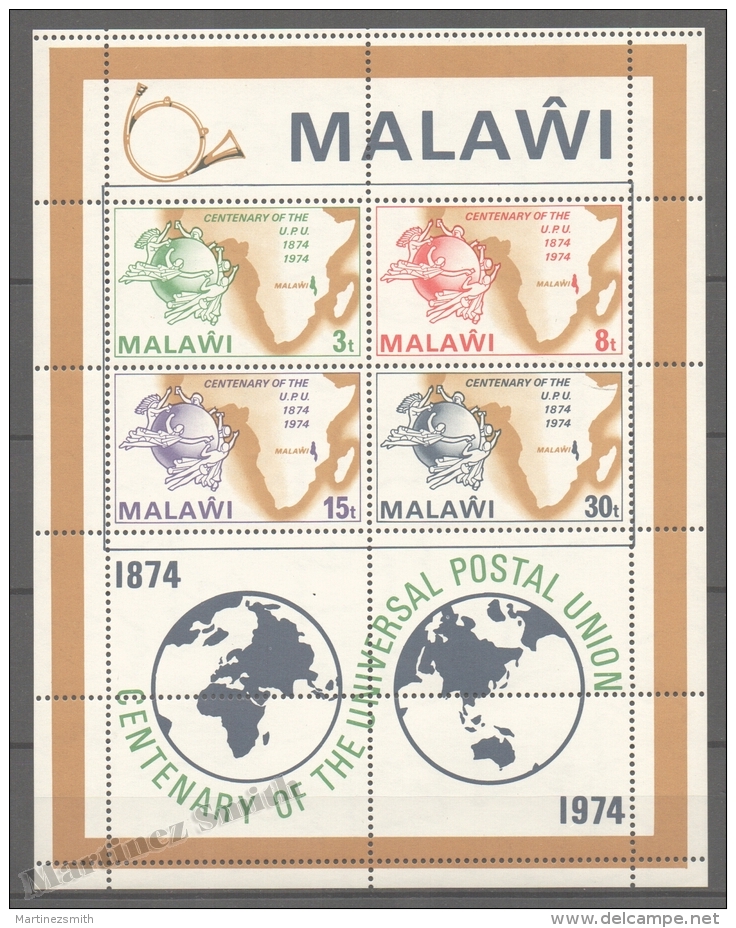 Malawi 1974 Yvert BF 36, UPU Centenary - Miniature Sheet - MNH - Malawi (1964-...)