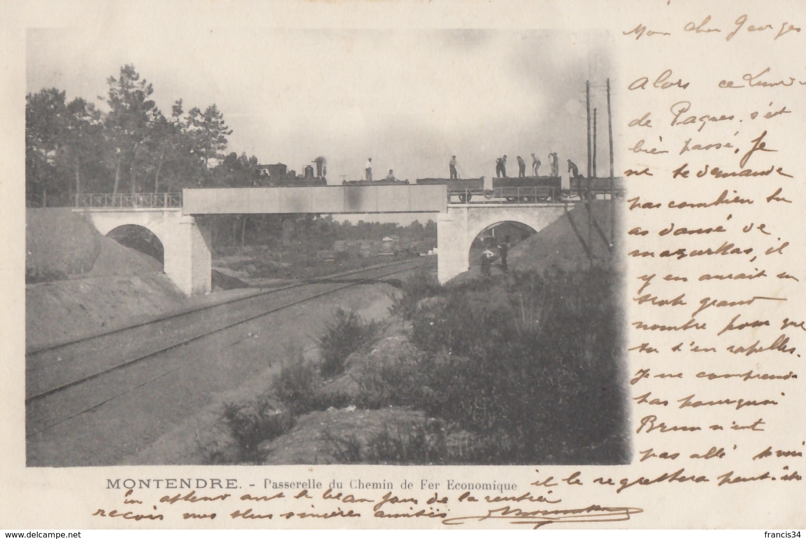 CPA - Montendre - Passerelle Du Chemin De Fer Economique - Montendre