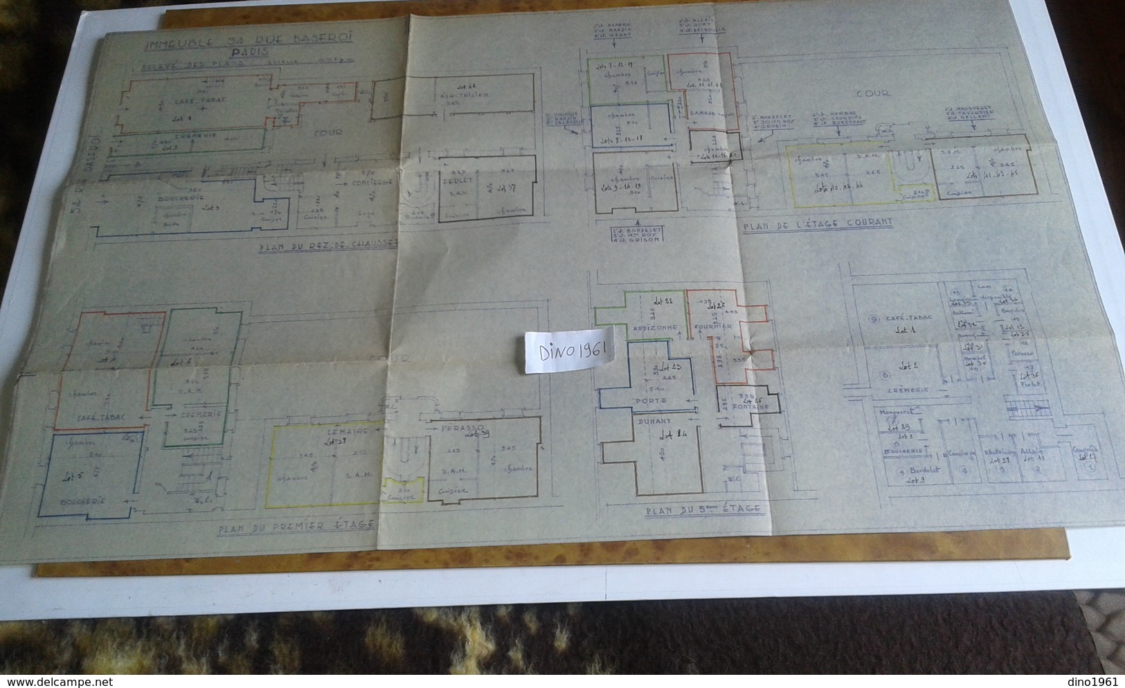 VP13.019 - Grand Plan 62 X 37 De L'Immeuble Du 57 Rue Basfroi à PARIS - Architektur