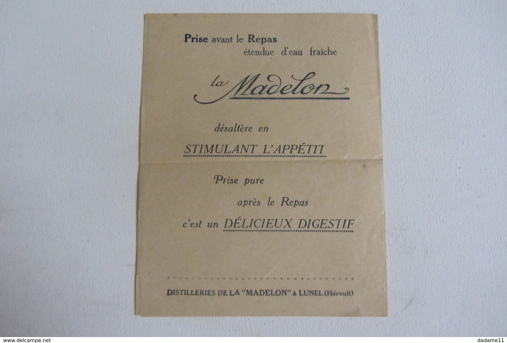 Partition La Madelon Publicitaire - Partitions Musicales Anciennes