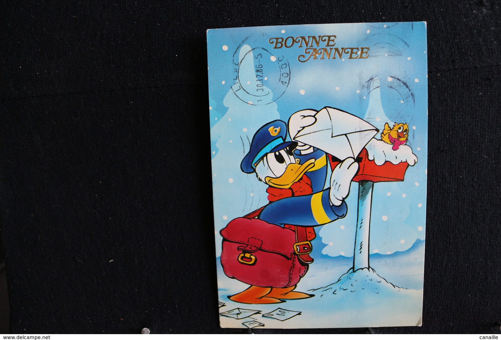 T-D, N°20 / Carte Postal Humoristique-Walt Disney Productions - Donald Duck , Carte De Bonne Année, Circulé 1987 - Autres & Non Classés