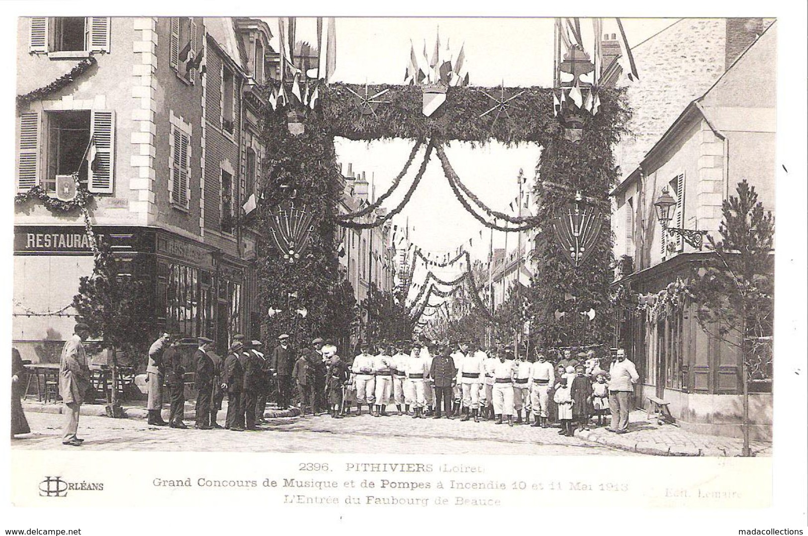 Pithiviers (45 - Loiret)  Grand Concours De Musique Et De Pompes à Incendie - 1913 - Thème Pompiers - Pithiviers