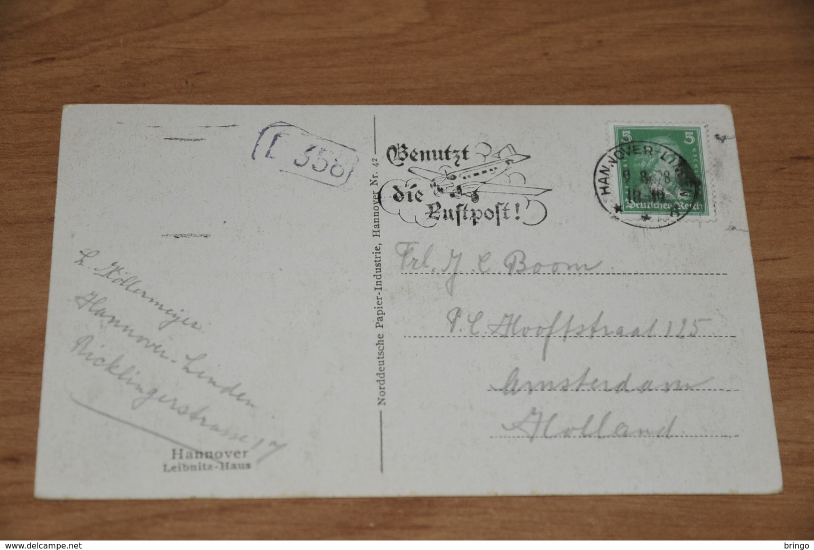 4629- Hannover, Leibnitz Haus / Stempel: Benutzt Die Luftpost! - 1928 - Hannover