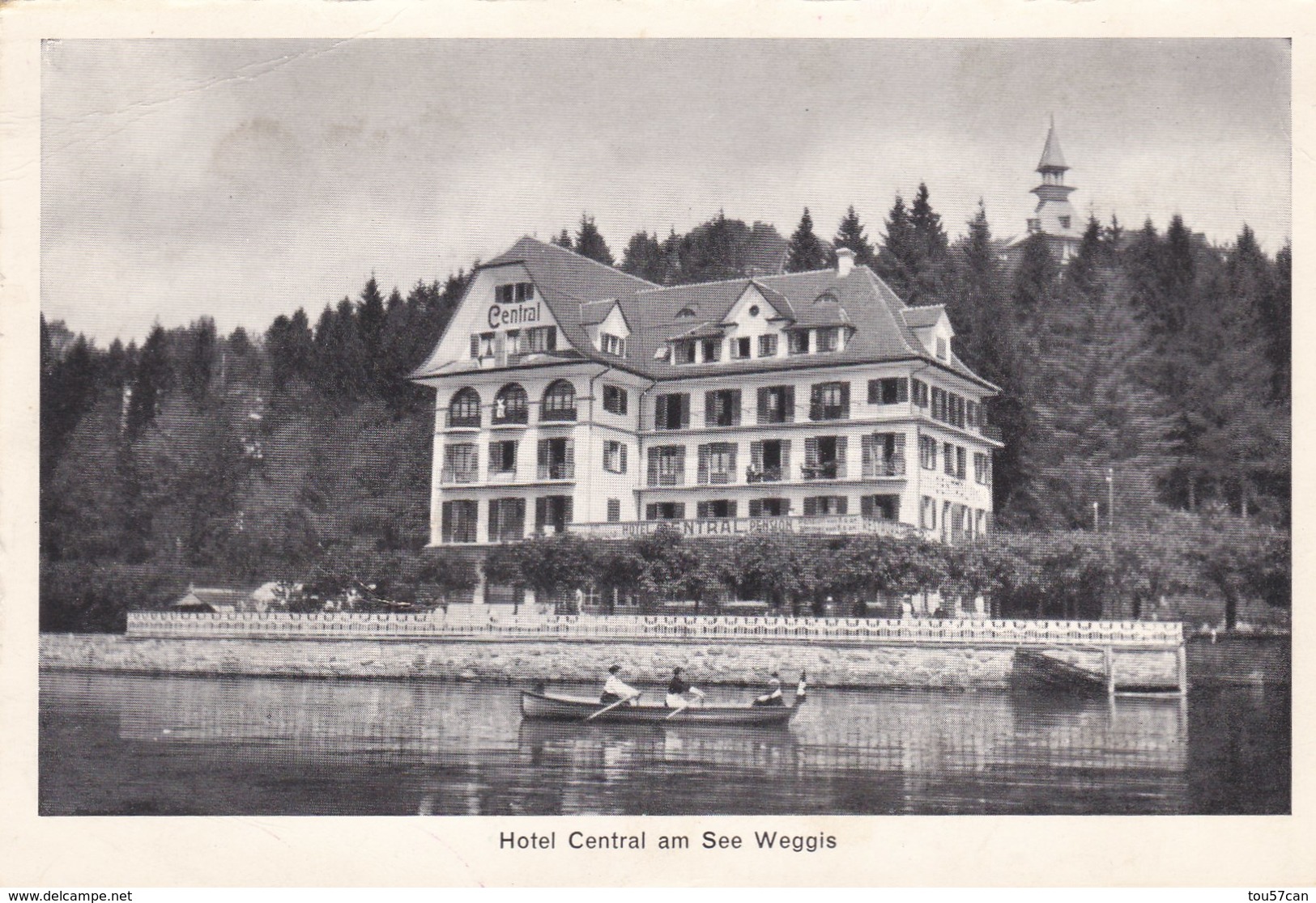 WEGGIS - LUZERN - SUISSE - PEU COURANTE CPA ANIMÉE 1954 - AVEC MENU DE L'HÔTEL. - Luzern