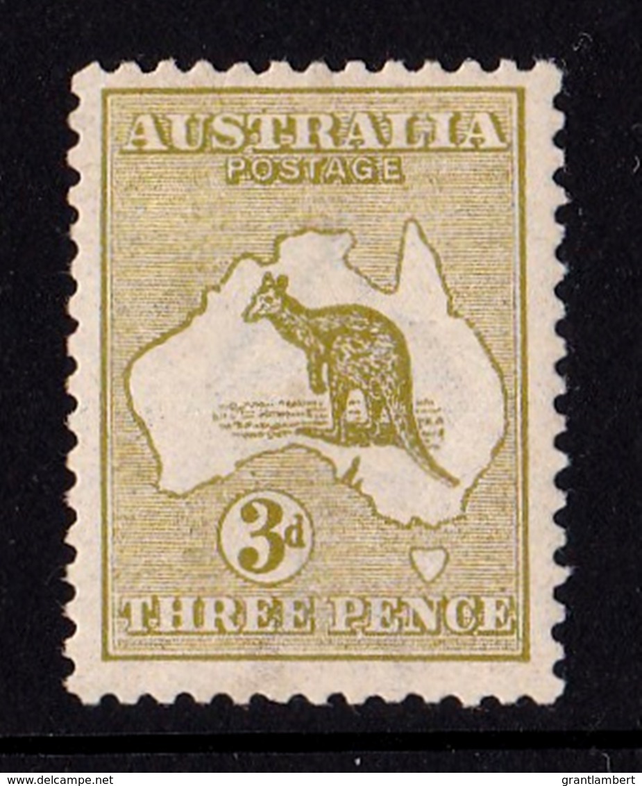 Australia 1913 Kangaroo 3d Olive 1st Watermark MH - - - - Mint Stamps