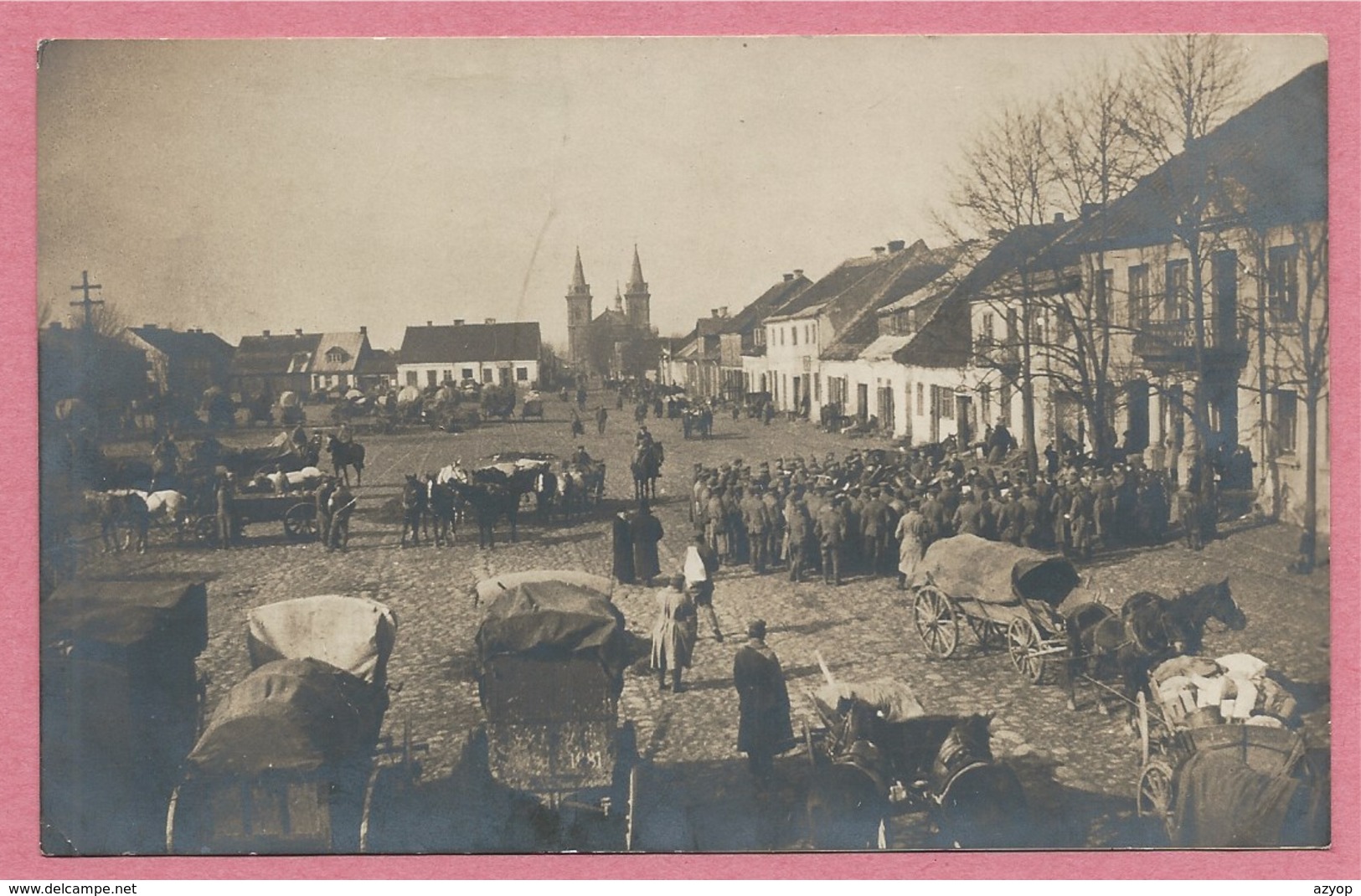 Russisch Polen - Carte Photo à Localiser - Foto - Markt - Deutsche Soldaten - Feldpost - 3 Scans - Pologne