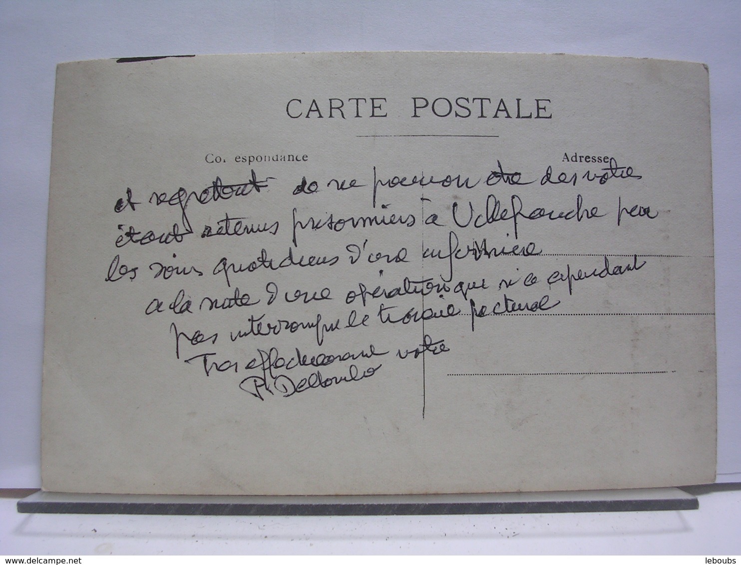 AUTOGRAPHE ET MANUSCRIT DE PAUL DELTOMBE SUR CARTE REPRESENTANT "LA FETE PASTORALE" - Manuscrits