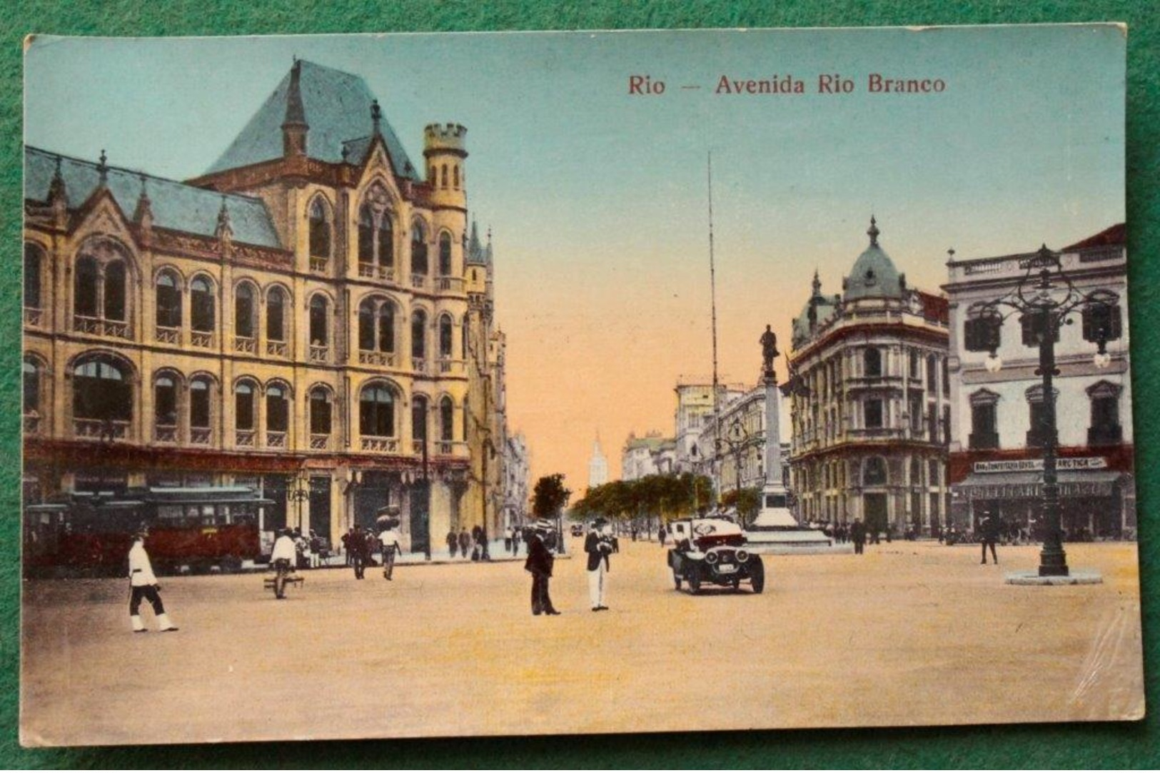 Carte Postale Colorisée Rio - Avenida Rio Branco 1er Septembre 1922 - écrite Au Dos 13,5cm X 9cm - Rio De Janeiro