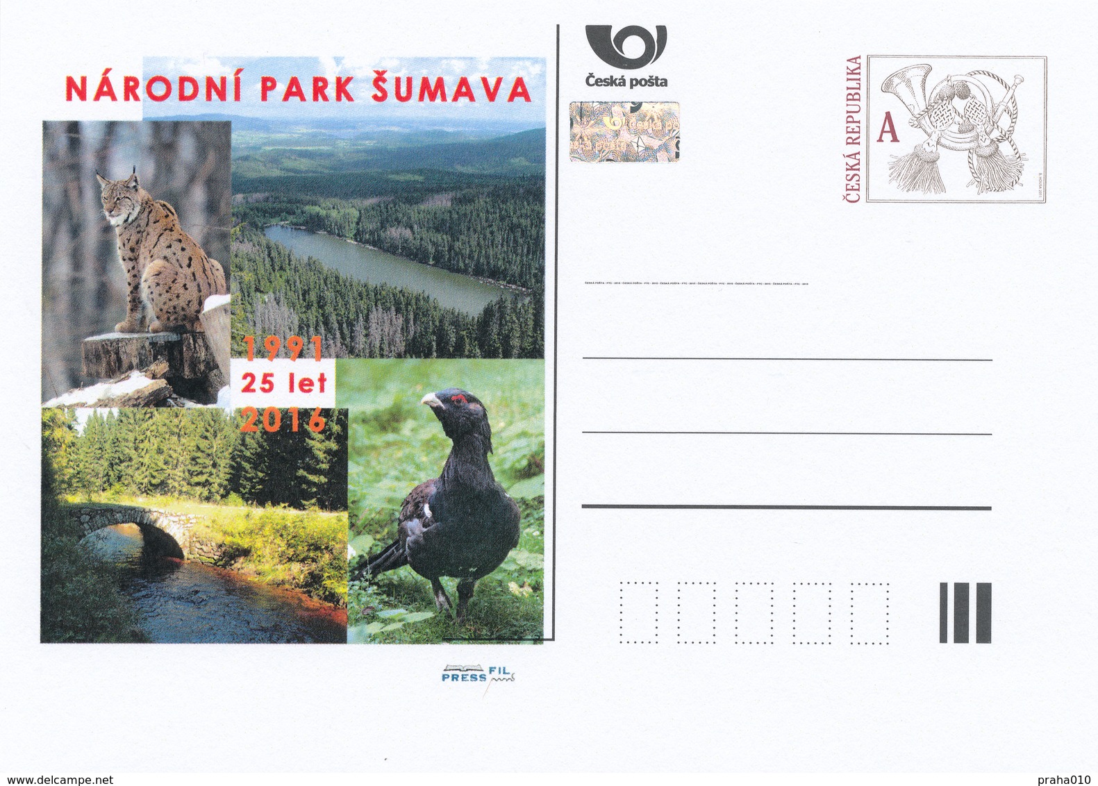 Rep. Ceca / Cart. Postali (Pre2016/09) Istituzione Di Sumava, Foresta Di Boemia, Parco Nazionale (1991), 25 ° Ann. - Cartoline Postali