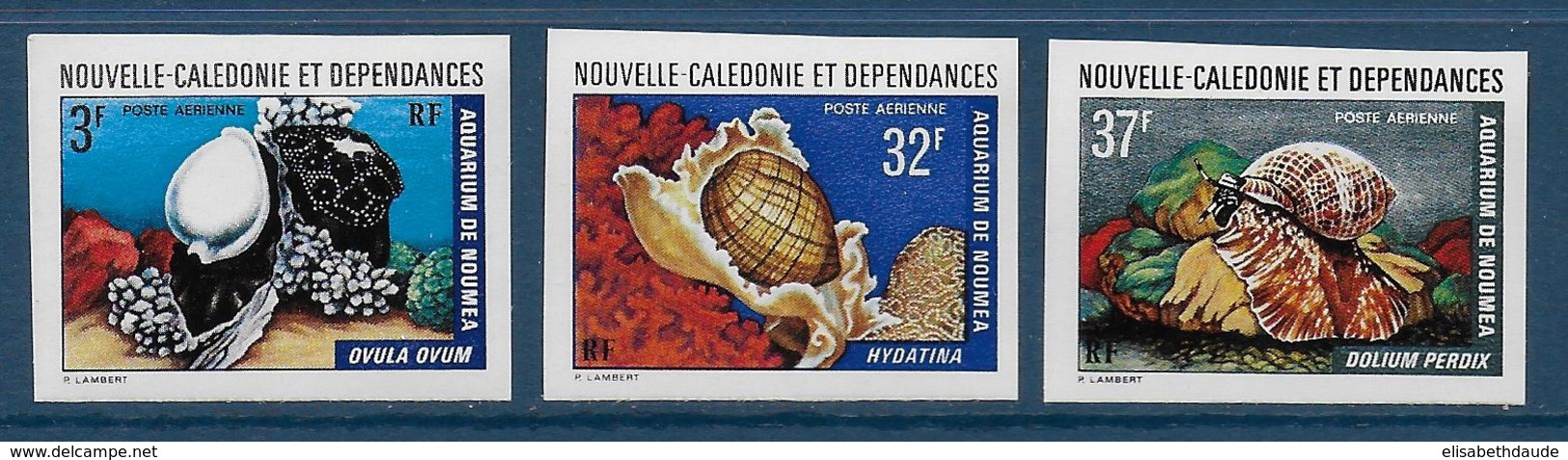 CALEDONIE - YVERT N° PA 150/152 NON DENTELES ** / MNH - AQUARIUM - Imperforates, Proofs & Errors