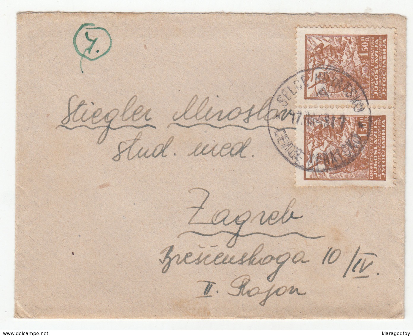 Yugoslavia, Letter Cover Travelled 1948 Selce Hrvatsko Pmk B181001 - Briefe U. Dokumente