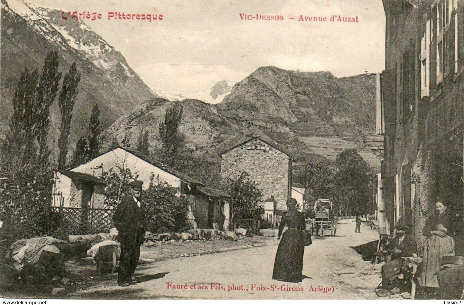 CPA - VIC-DESSOS (09) - Aspect De L'avenue D'Auzat En 1906 - Otros & Sin Clasificación