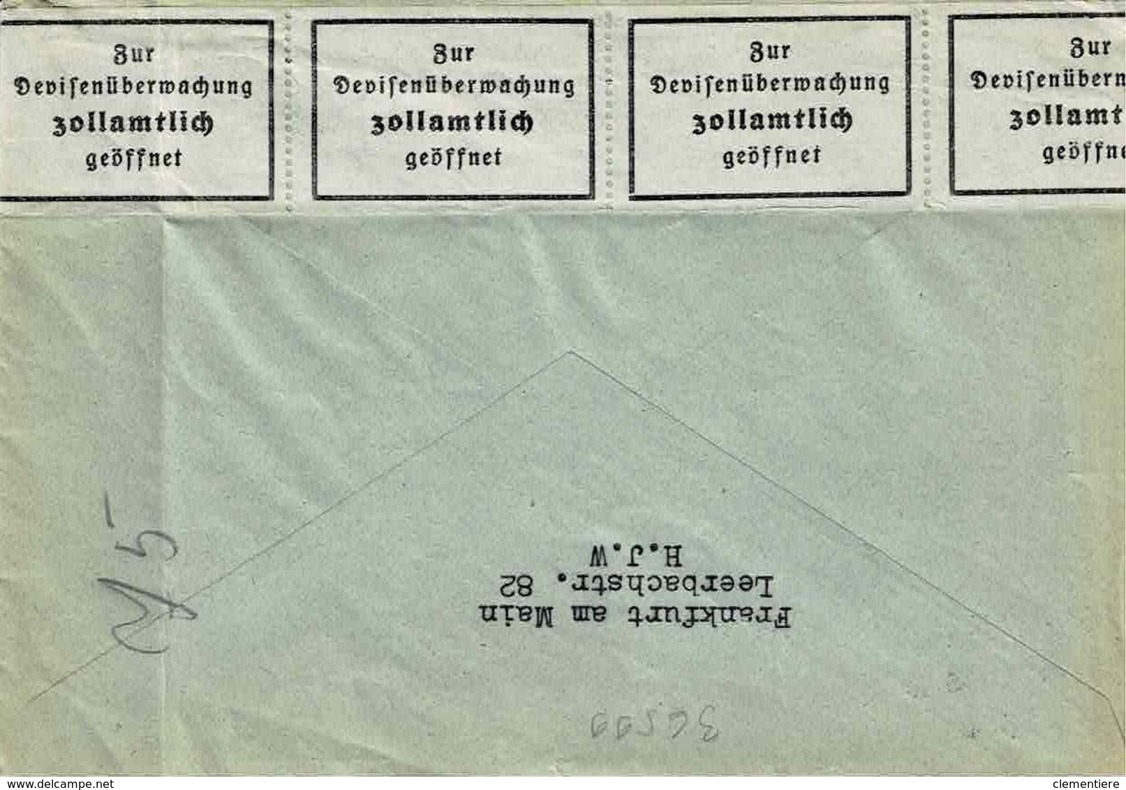 TP N° 484,489 Et490 (Y&T) Sur Enveloppe De Frankfurt Am Main Pour Stokholmavec Controle De Douane - Lettres & Documents