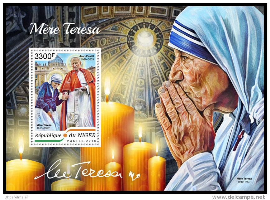 NIGER 2018 MNH** Mother Teresa Mutter Teresa Mere Teresa S/S - OFFICIAL ISSUE - DH1838 - Mère Teresa