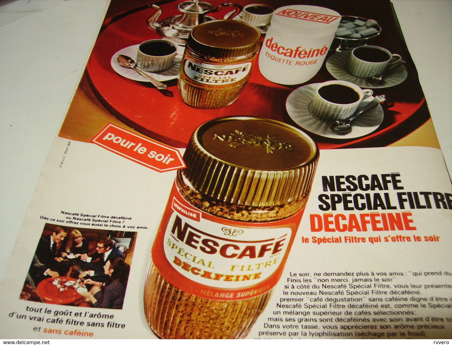 ANCIENNE PUBLICITE DECAFEINE  NESCAFE 1969 - Affiches