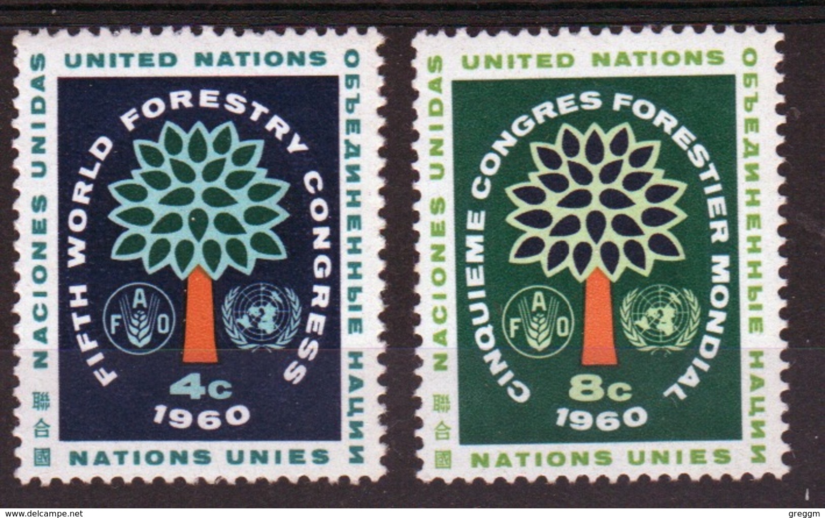 United Nations 1960 Set Of Stamps To Celebrate 5th World Forestry Congress. - Unused Stamps