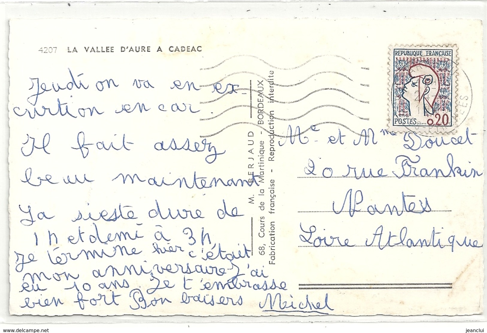 Cpsm Glacee Format Cpa. LA VALLEE D'AURE A CADEAC . JOLIE CARTE AFFR AU VERSO . 2 SCANES - Autres & Non Classés