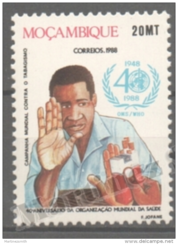 Mozambique 1988 Yvert 1089, 40th Ann. OMS / WHO, No Smoking - MNH - Mozambico