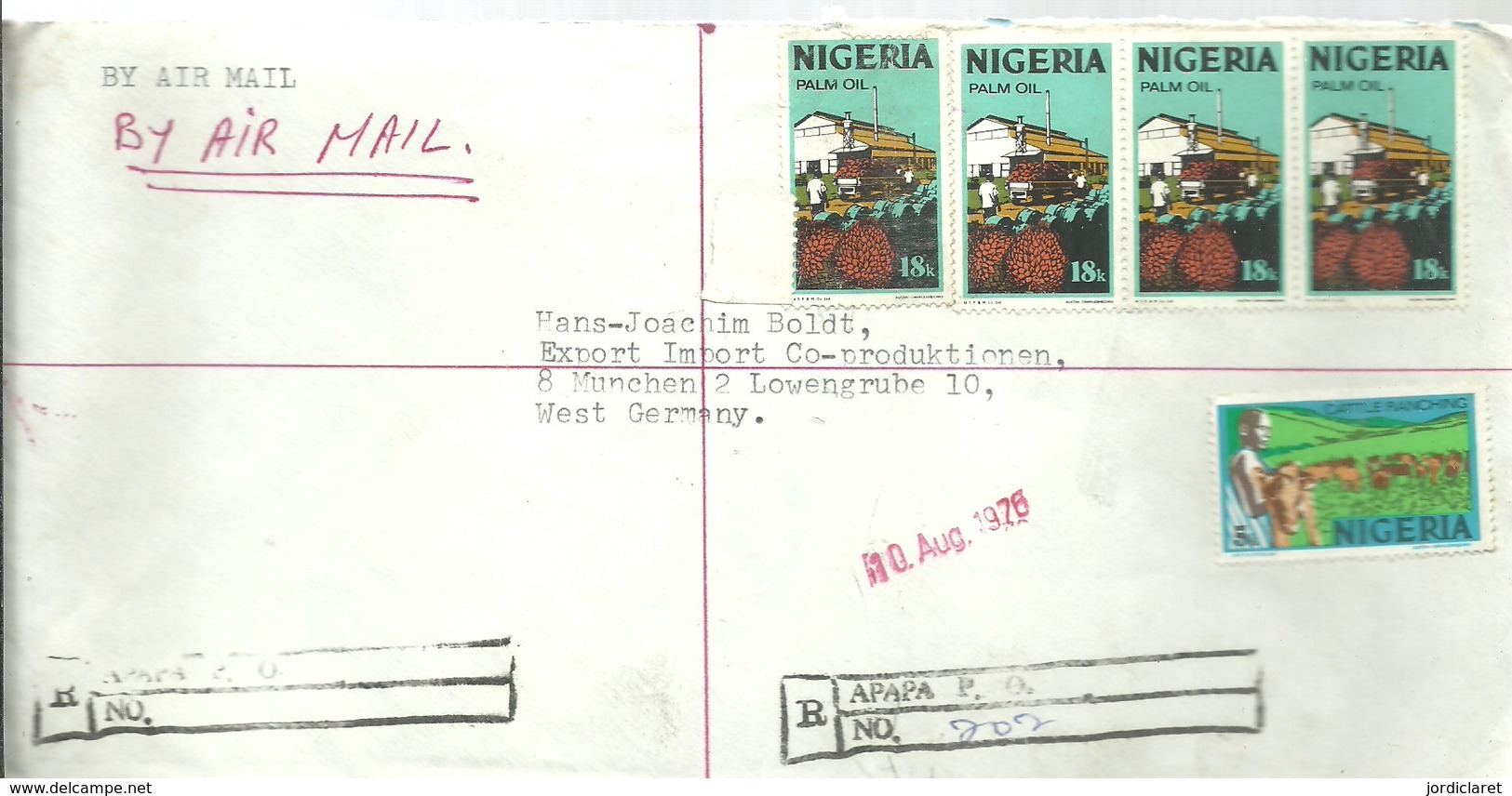 LETTER REGISTERED   APAPA - Nigeria (1961-...)