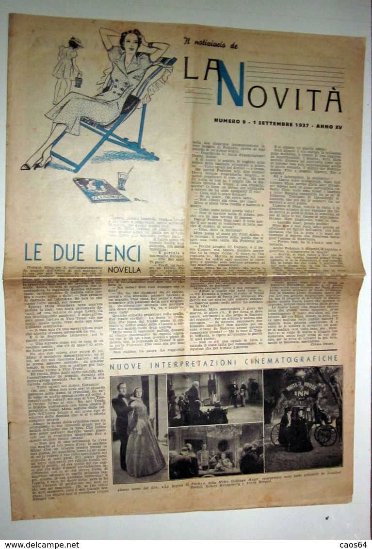 IL NOTIZIARIO DE LA NOVITA' SETTEMBRE 1937 - Mode