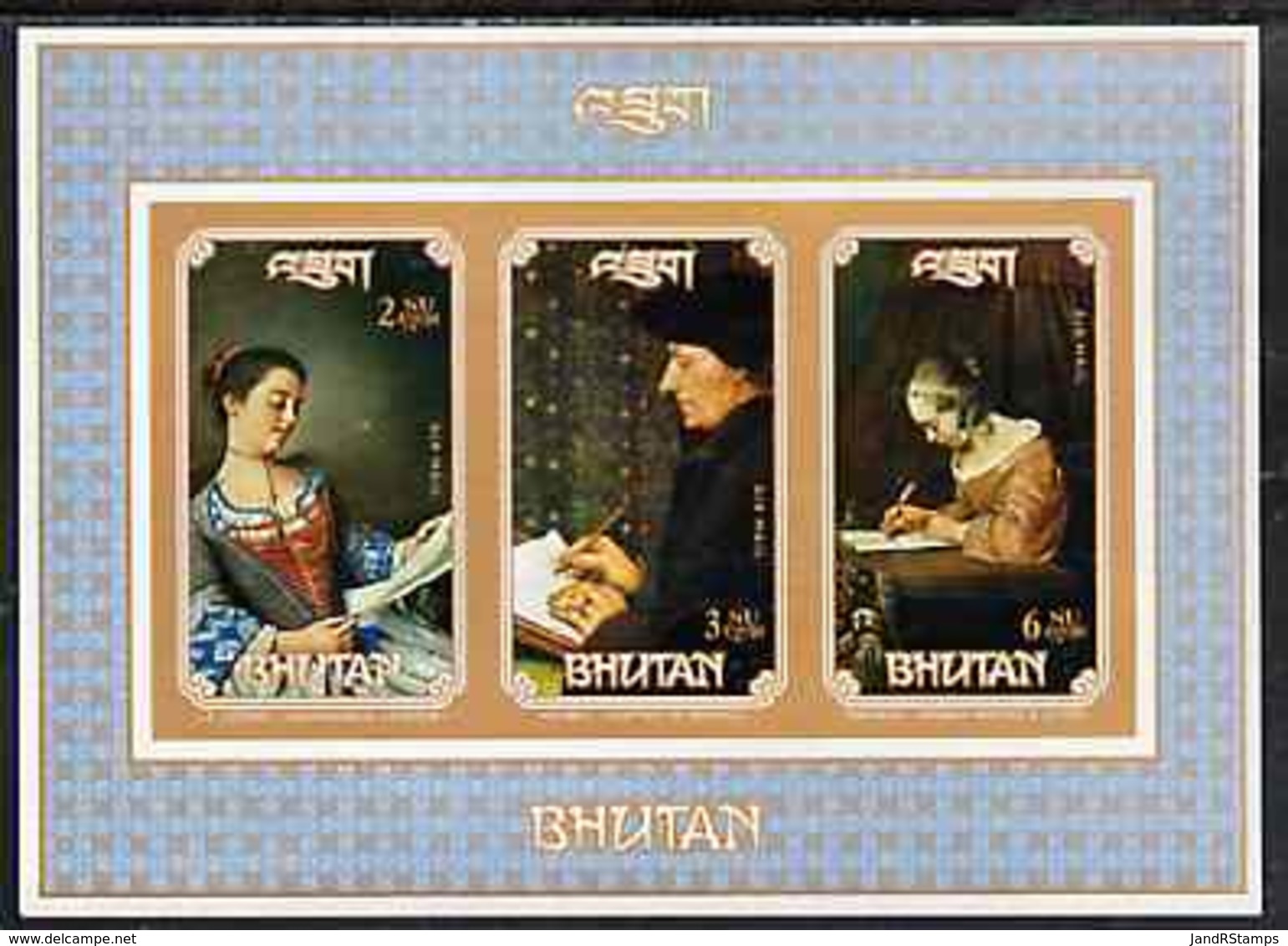 Bhutan 1993 Paintings (People Writing) U/m Imperf M/sheet, As SG MS 1015 ARTS - Bhutan