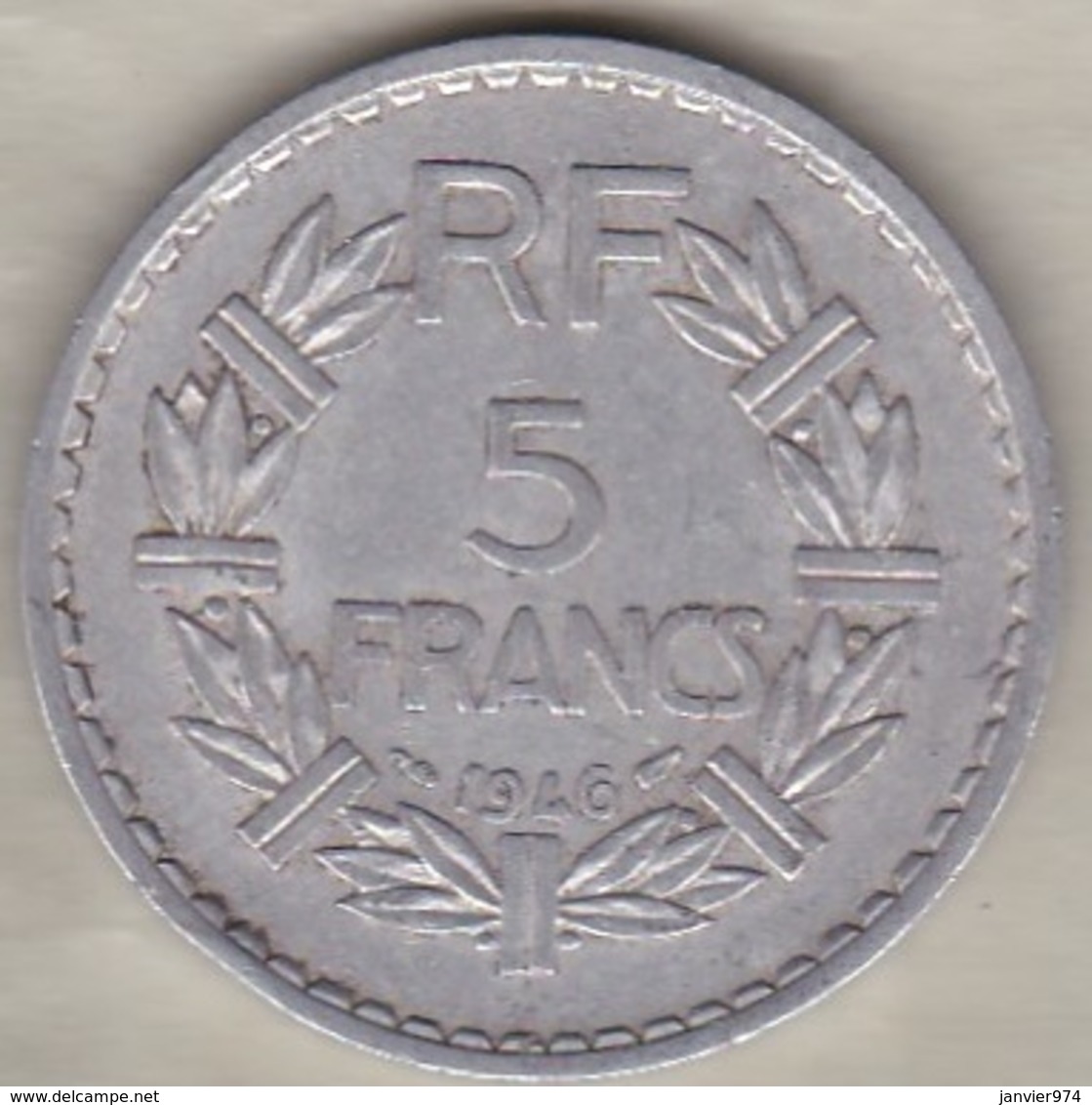 5 Francs Lavrillier 1946 , 9 Ouvert , Aluminium - 5 Francs