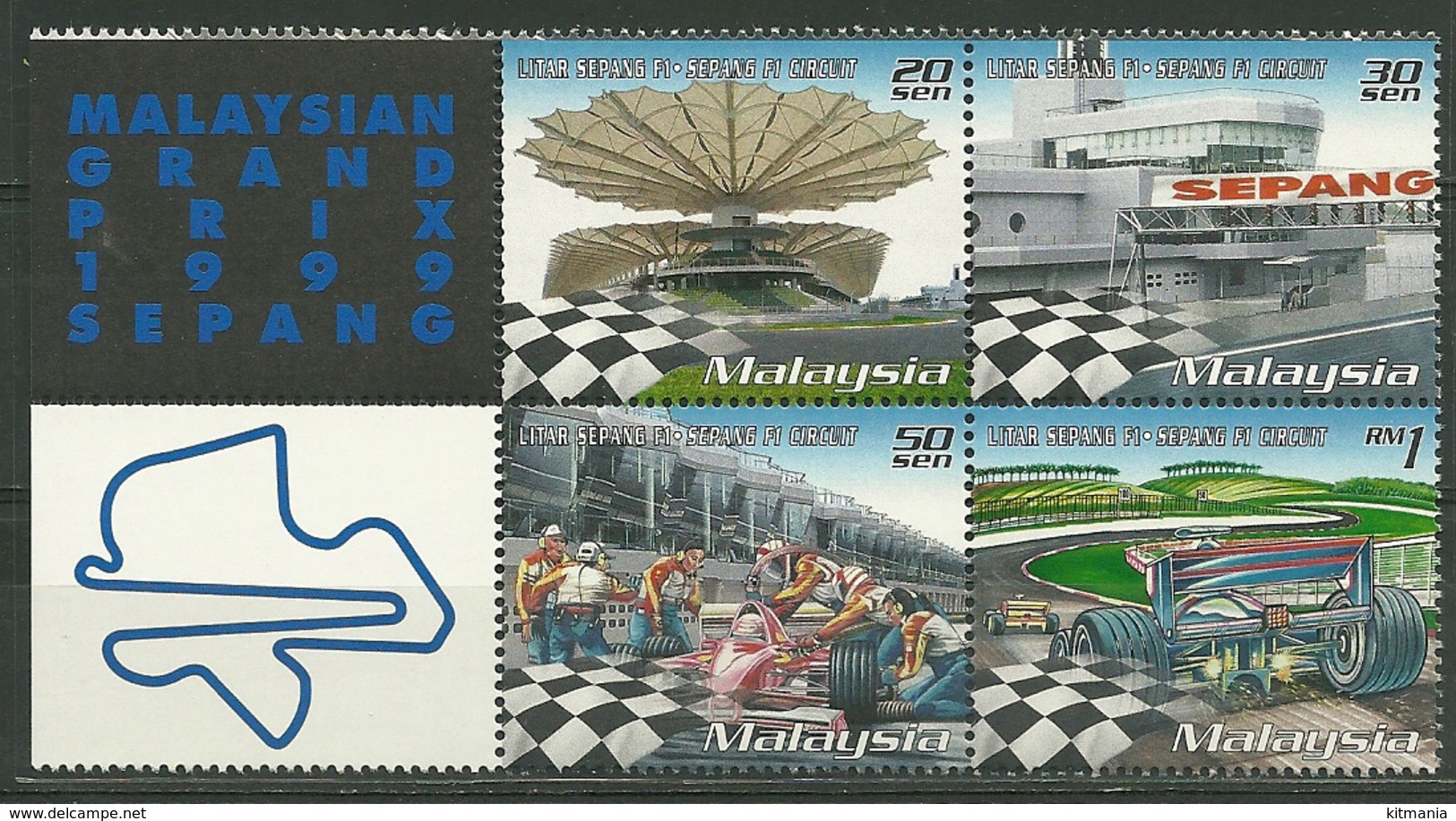 1999 Malaysia Bloc Grand Prix F1 Sepang MNH - P1410 - Malaysia (1964-...)