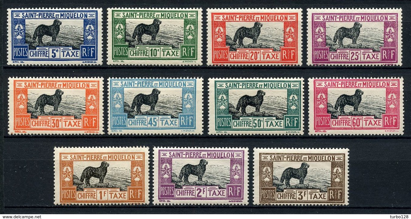 SPM MIQUELON 1932 Taxe N° 21/31 * Neufs MH Légère Trace De Charnière  TB TTB C 210 € Faune Chiens Dogs Animaux - Postage Due