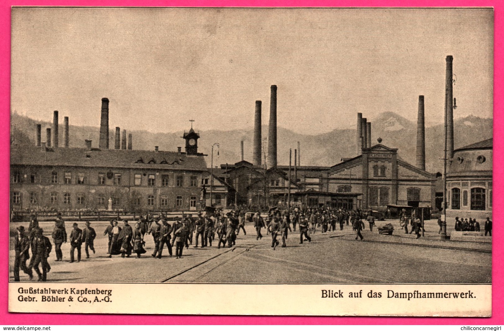 Cp Allemande - Blick Auf Das Dampfhammerwerk - Sortie Des Ouvriers - Usine - Animée - BOHLER & Co - Kapfenberg